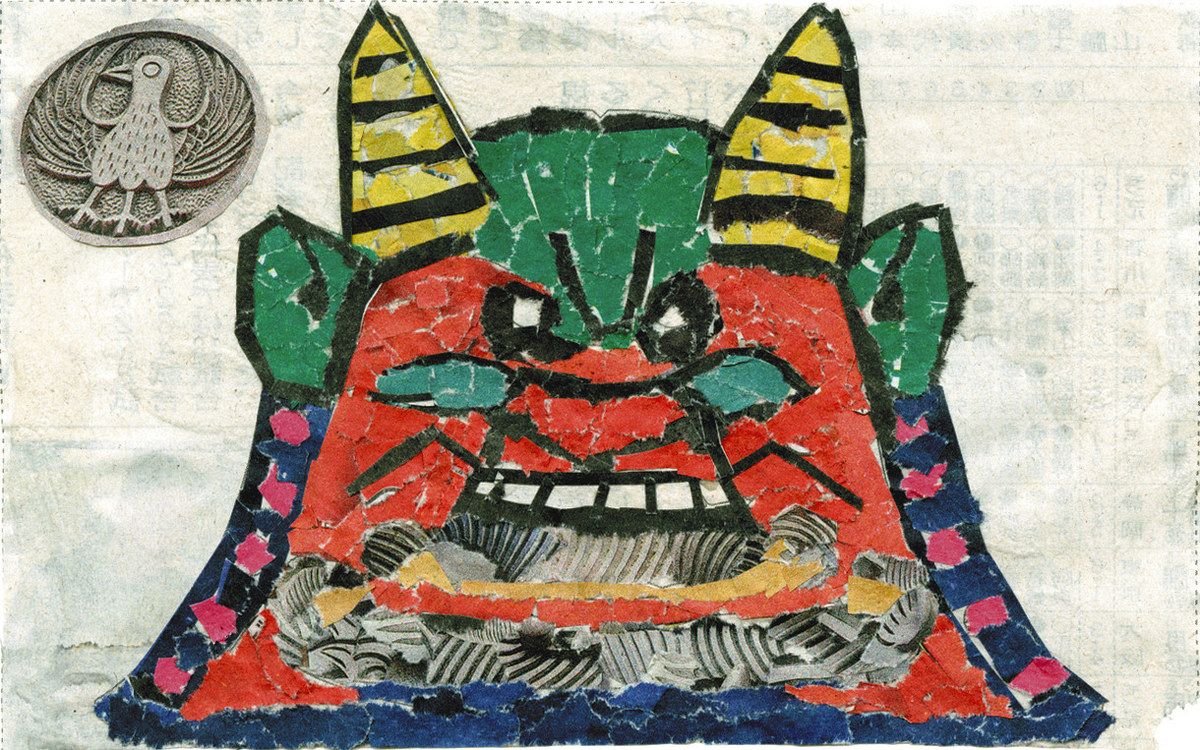新聞ちぎり絵 ギャラリー＞ 「鬼瓦」：中日新聞しずおかWeb