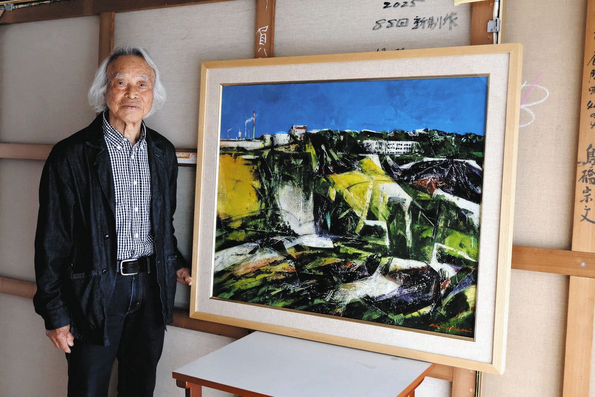 作家RI304絵画　名画　1点物　被災地支援 震災を刻んだ絵が15年経て現地へ 名古屋で絵画教える島橋さん贈る：中