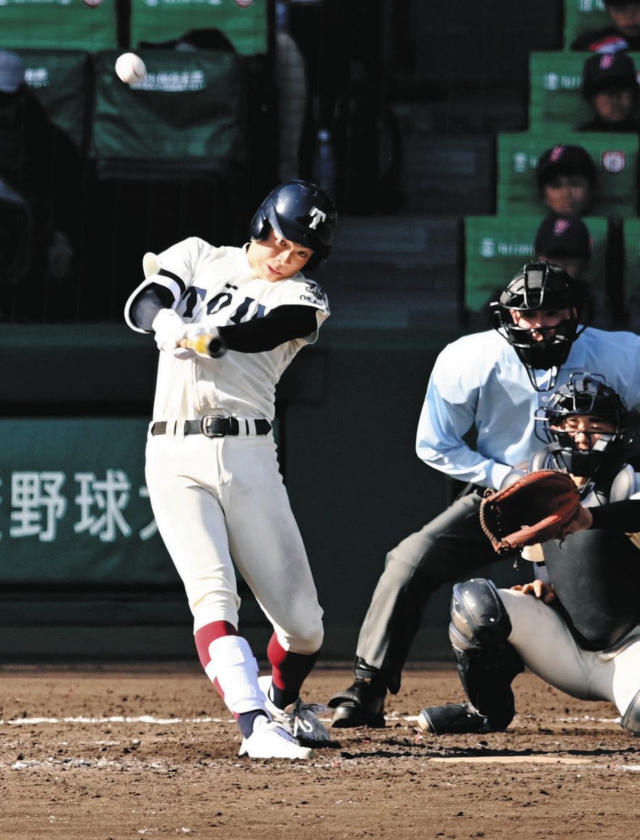 大会3号はランニングホームラン…大阪桐蔭の境亮陽、右中間