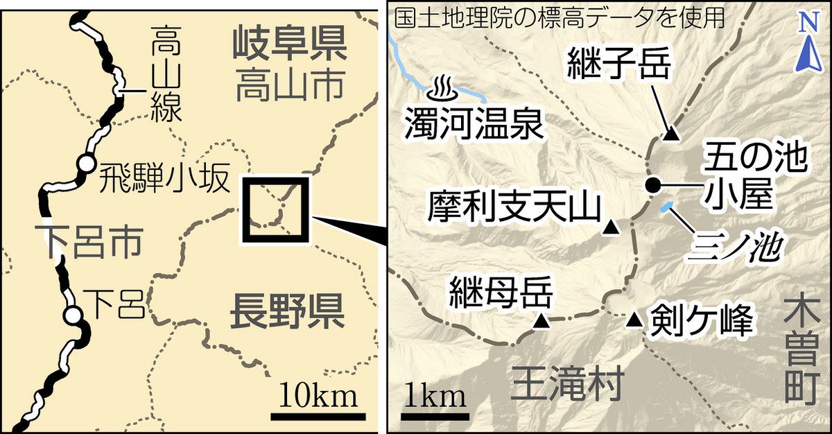 噴火から10年の御嶽山剣ケ峰から見た朝日 石段には今も噴石の跡：中日
