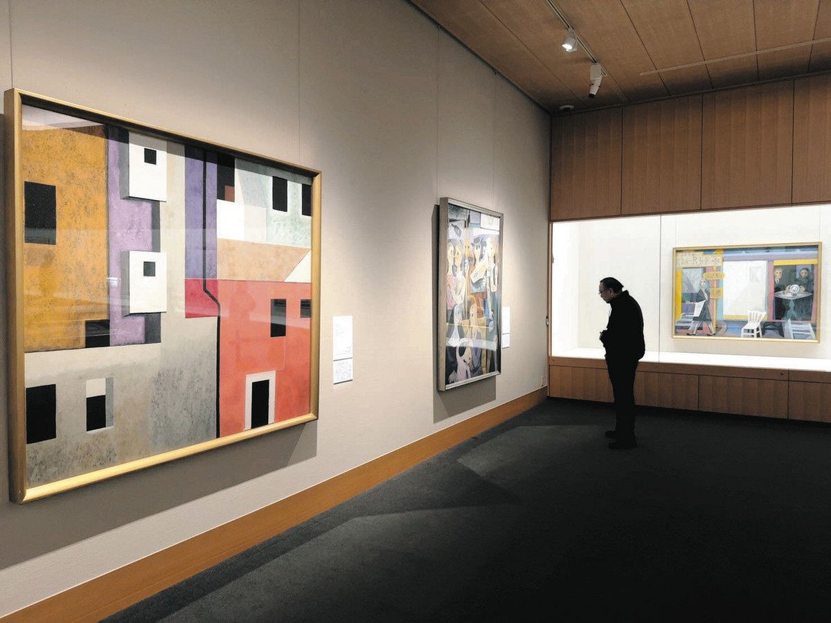 日本画、抽象画 自在の筆 県水墨美術館 堂本印象 没後50年記念展 大正