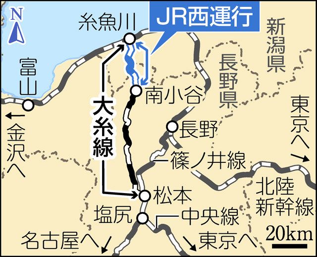大糸線 硬券(糸魚川から南小谷ゆき)