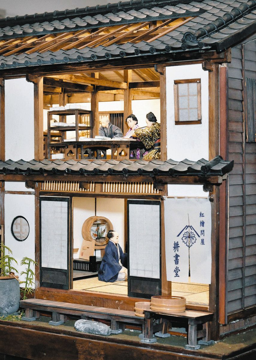 ミニチュアドールハウスの世界展】 蔦重の店 動く木版職人 （1）耕書
