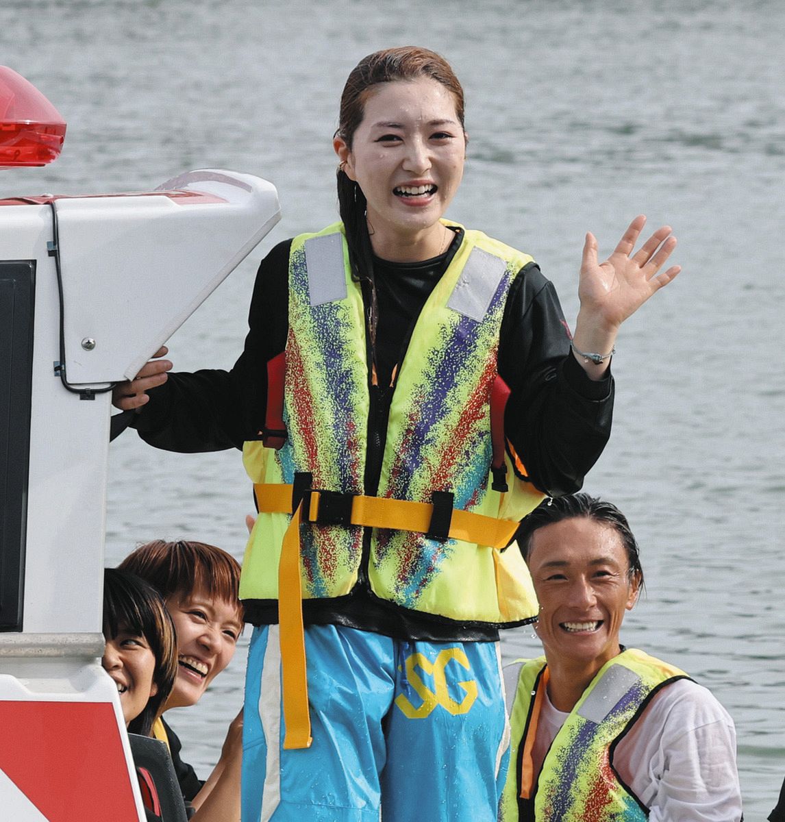 西橋奈未がSG初勝利「1枠は緊張しました」喜びの水神祭でびしょぬれに