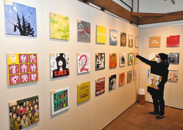 レコードジャケット、段ボールに模写 郡上の松本さん70点展示：中日