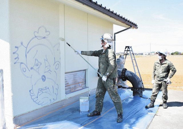 ポンプ場の壁 落書き消し 小松 萩野塗装 奉仕活動12年 北陸中日新聞web