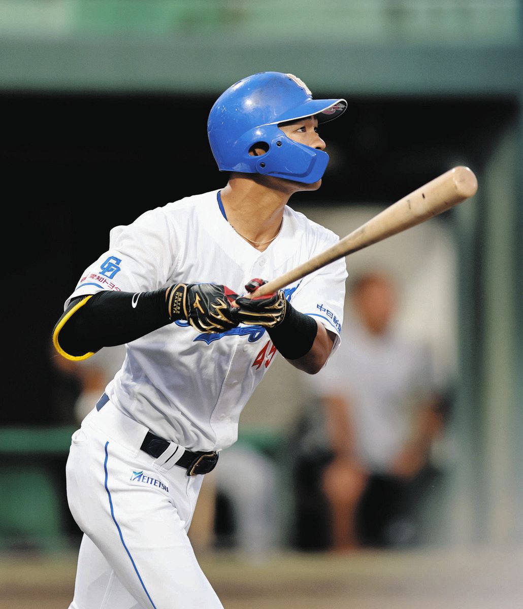 中日2軍】土田龍空、先制5号2ラン！直球を強振、打った瞬間分かる