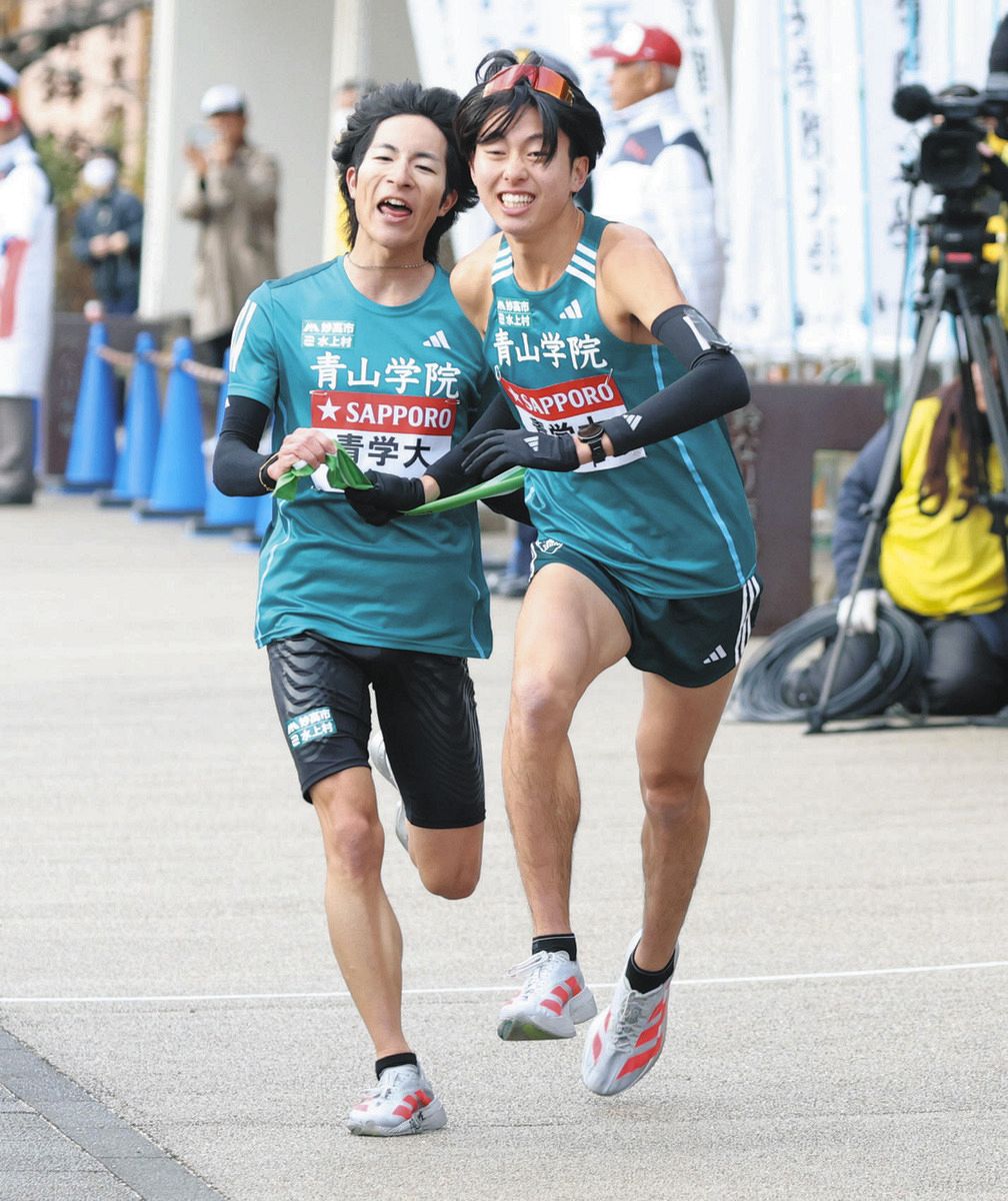 往路優勝の青学大、6区・野村昭夢、56分47秒で区間新を大幅更新「山