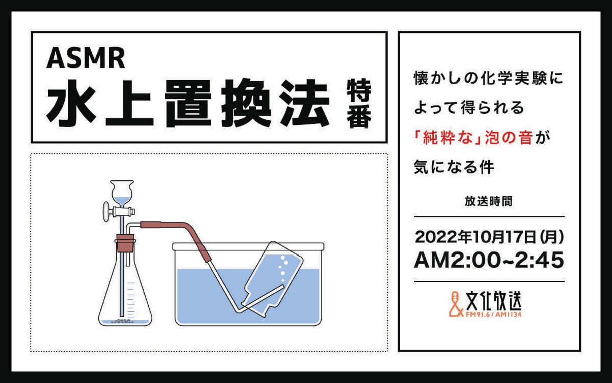 秋の夜 純粋な泡の音で癒やしを 文化放送asmr特番 懐かしの 水上置換法 を採用し17日午前2時オンエア 中日スポーツ 東京中日スポーツ