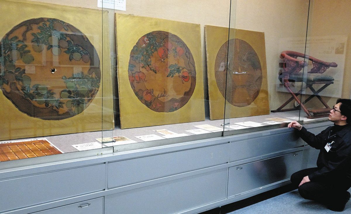 譲吉も眺めた天井のウサギ 高岡市博物館 「松楓殿」飾った絵 4枚公開