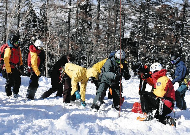 冬山で迅速救助へ 野沢温泉村遭対協 県警 岳北消防が初の合同訓練 中日新聞web