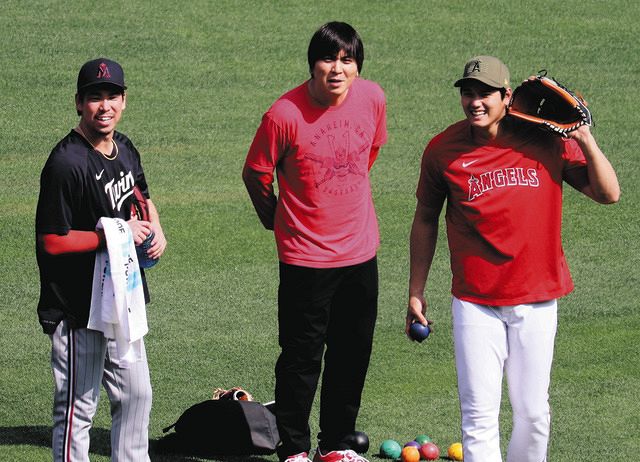 大谷翔平、前田健太が約10分間談笑 内容は「秘密です」【MLB】：中日