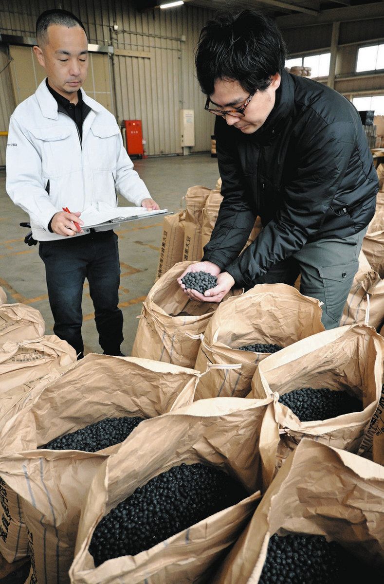 大粒で出来良し 町内で竜王黒大豆の出荷始まる：中日新聞Web