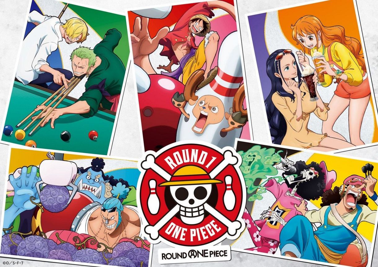 ONE PIECE ROUND1 コラボグッズ 2点セット デコメタ付き 娯楽施設「ラウンドワン」×アニメ「ONE PIECE」が初の日米同時コラボ