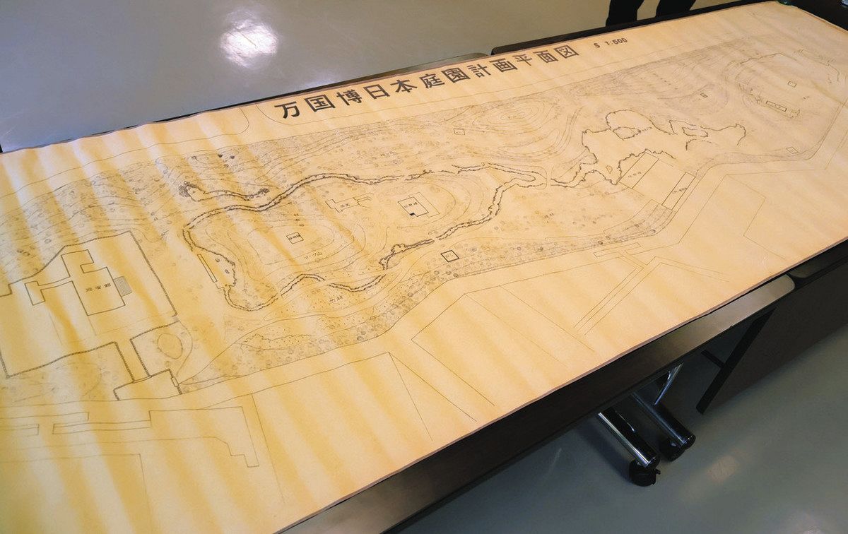 70年大阪万博で整備の日本庭園設計図 福井・高浜町で発見 ：中日新聞Web