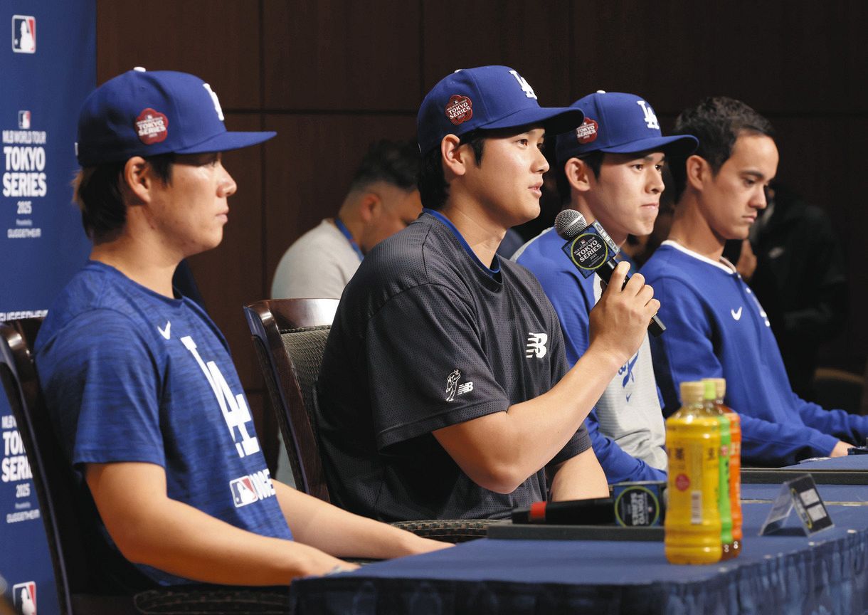 ドジャース大谷翔平、ついに“公の場”に登場…日本到着約23時間後に会見