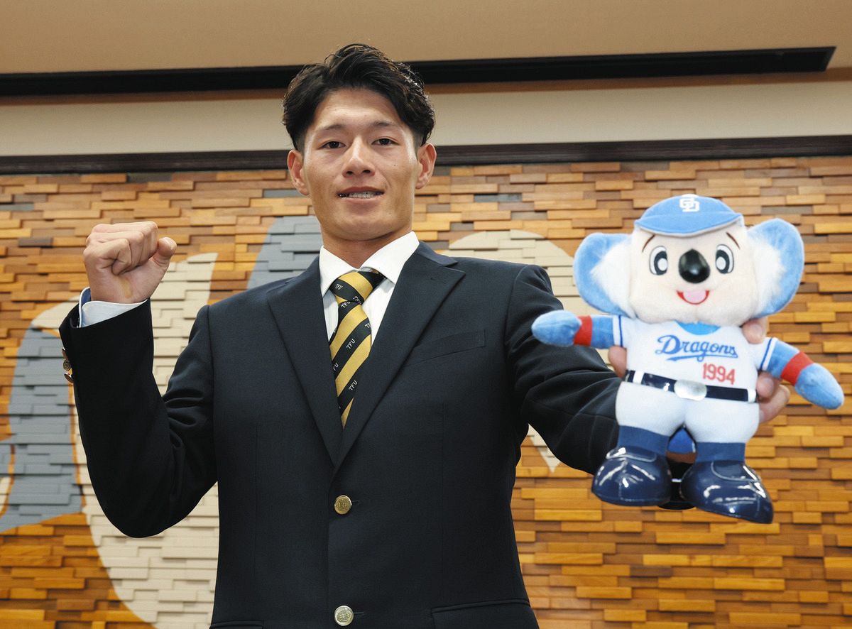 中日5位指名の東北福祉大・新保茉良、チームメイトの櫻井頼之介も中日