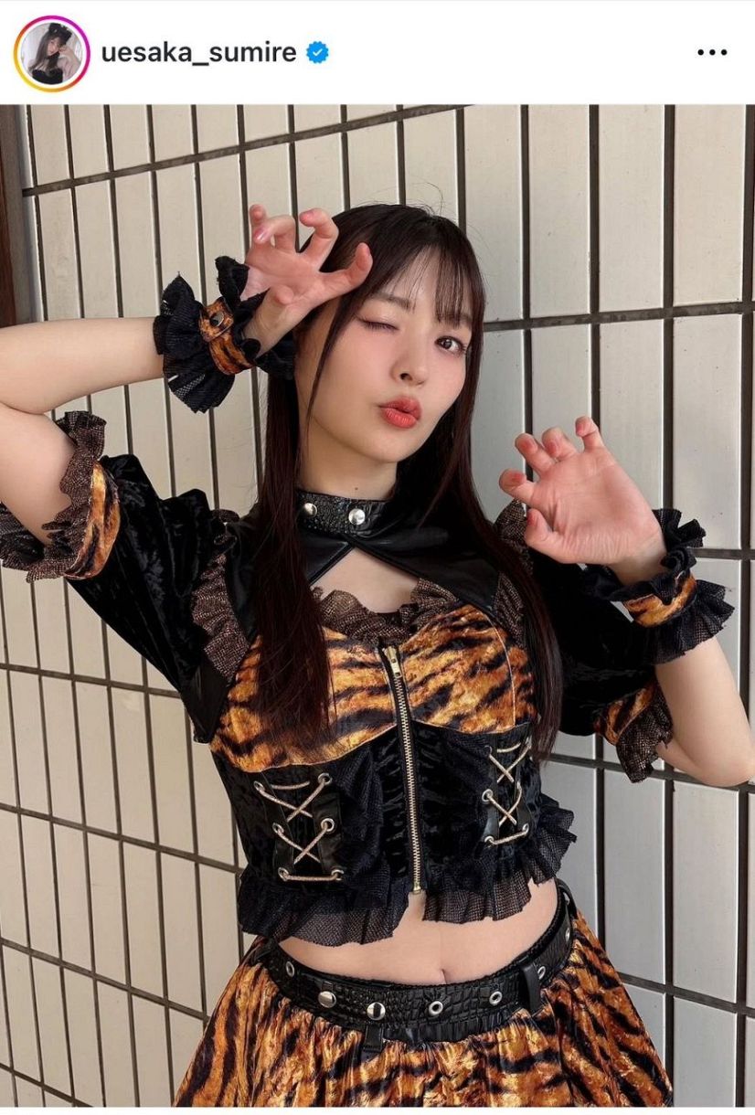 実際の投稿】上坂すみれ、「ヒップが艶かしい」ミニスカ“虎柄プロレス
