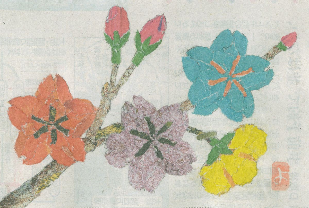 新聞ちぎり絵 ギャラリー＞ 「桜」：中日新聞しずおかWeb