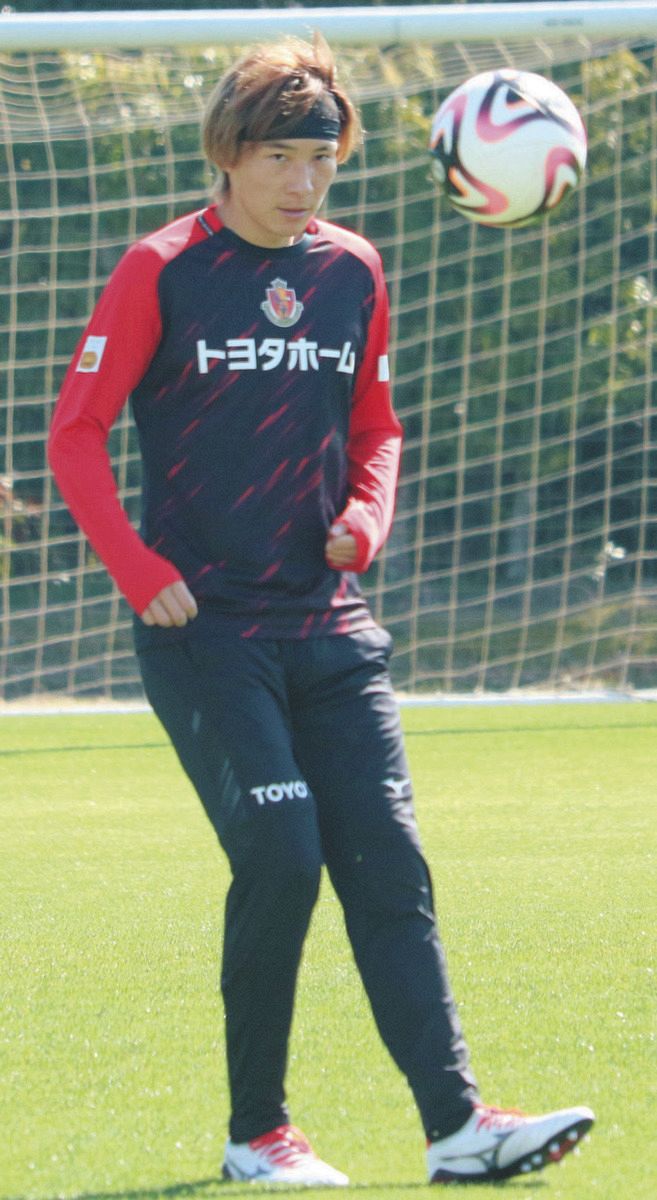 名古屋グランパス、山岸祐也が右膝負傷から練習を再開 別メニューも