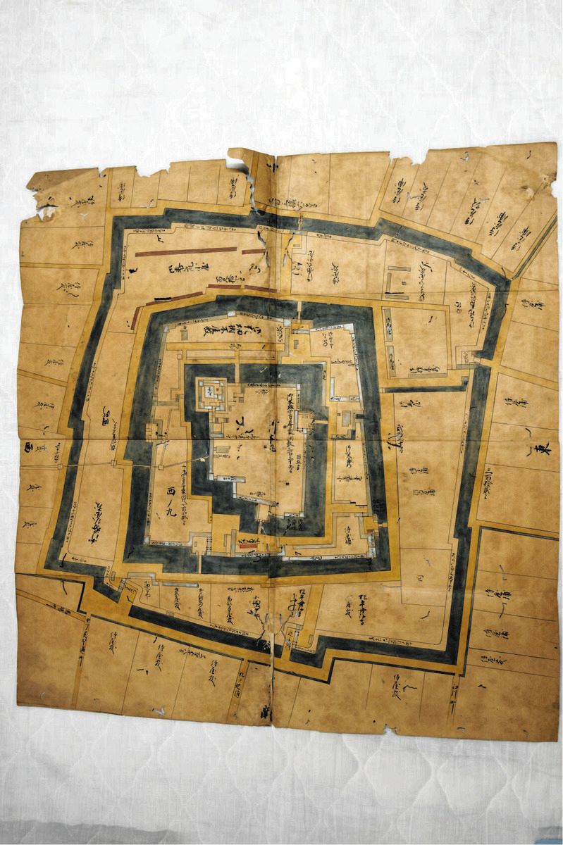 □肉筆 絵図 駿府宝台院 静岡 城 江戸資料 町 城 貴重 駿府 駿河 徳川