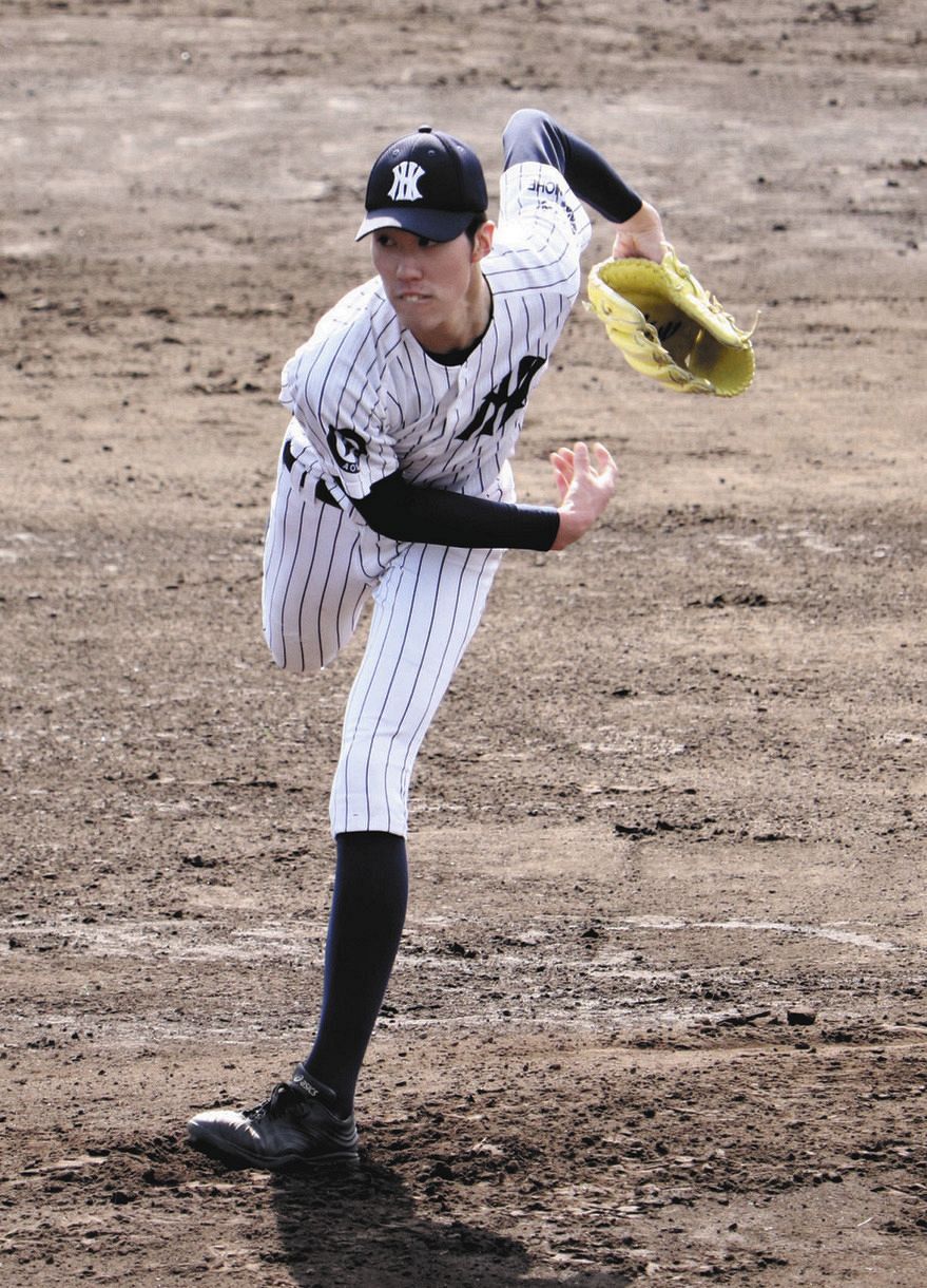 高校 帽子 八戸西高校 公式戦用キャップ 59㎝ 福島蓮 センバツ21世紀枠出場の八戸西・福島蓮投手、4イニング6K 関東遠征を5