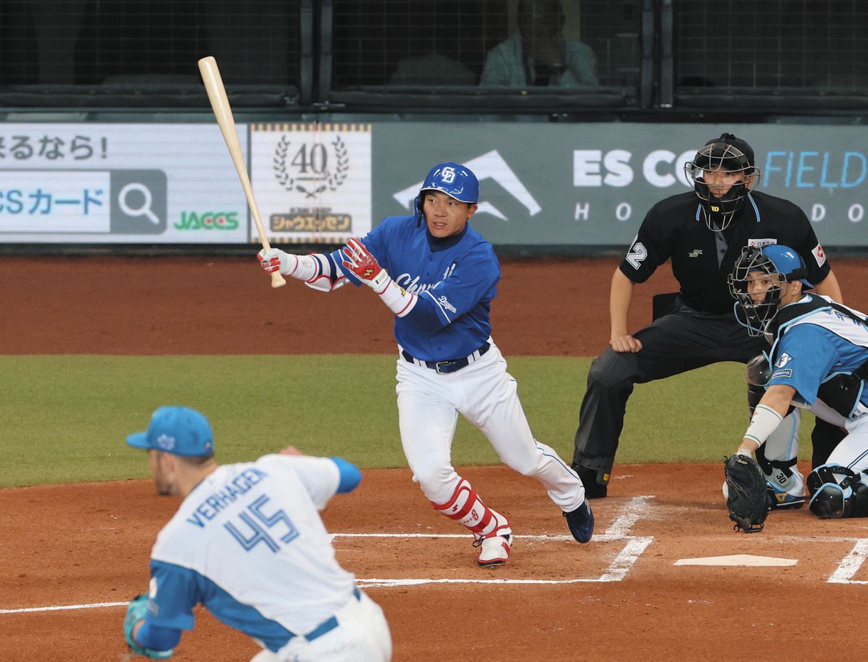 中日】大島洋平、先制の2点適時二塁打「7番・指名打者」でスタメン、今
