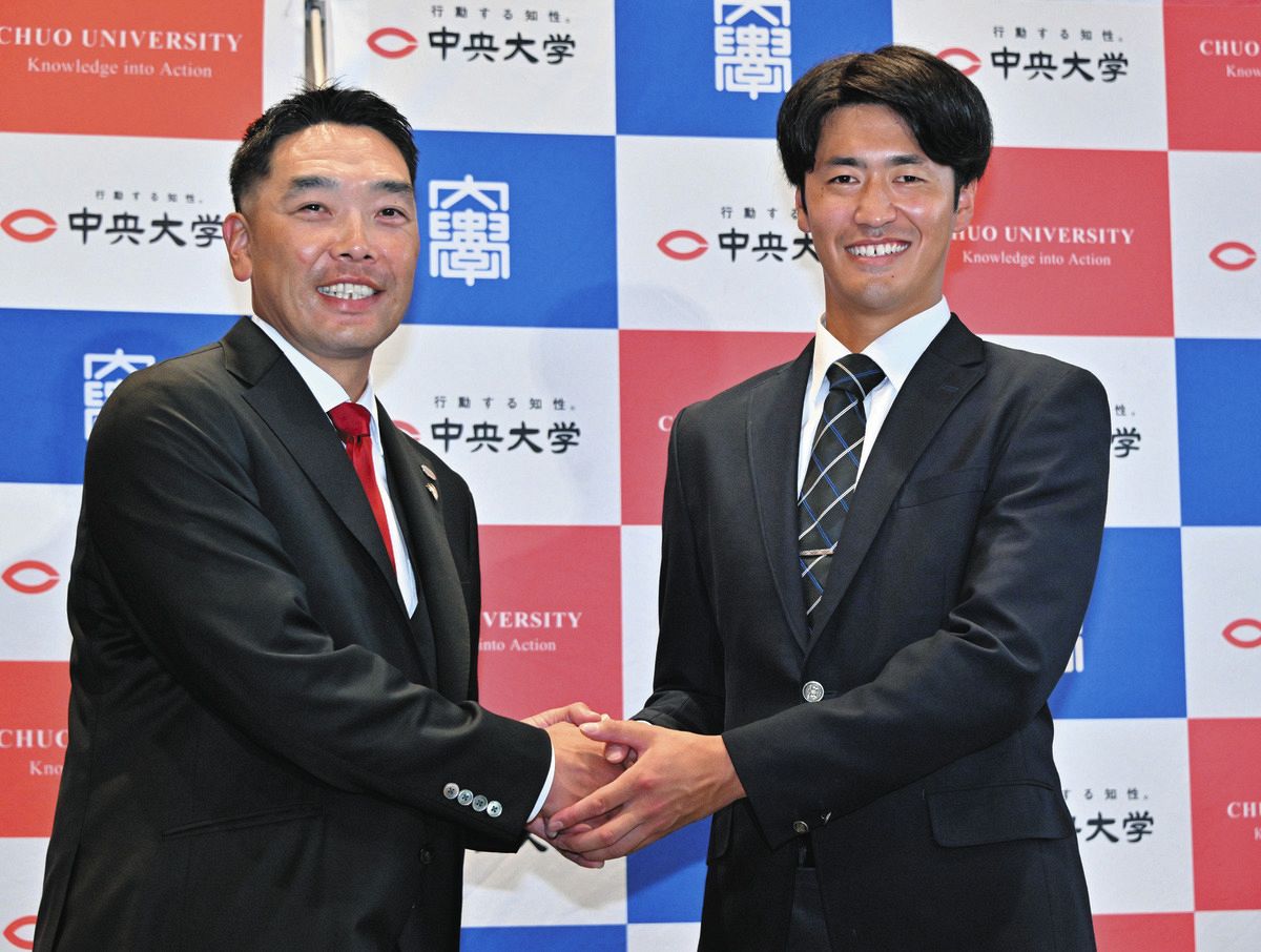 巨人、1位指名の西舘勇陽投手に背番号「17」提示 花巻東の先輩・大谷