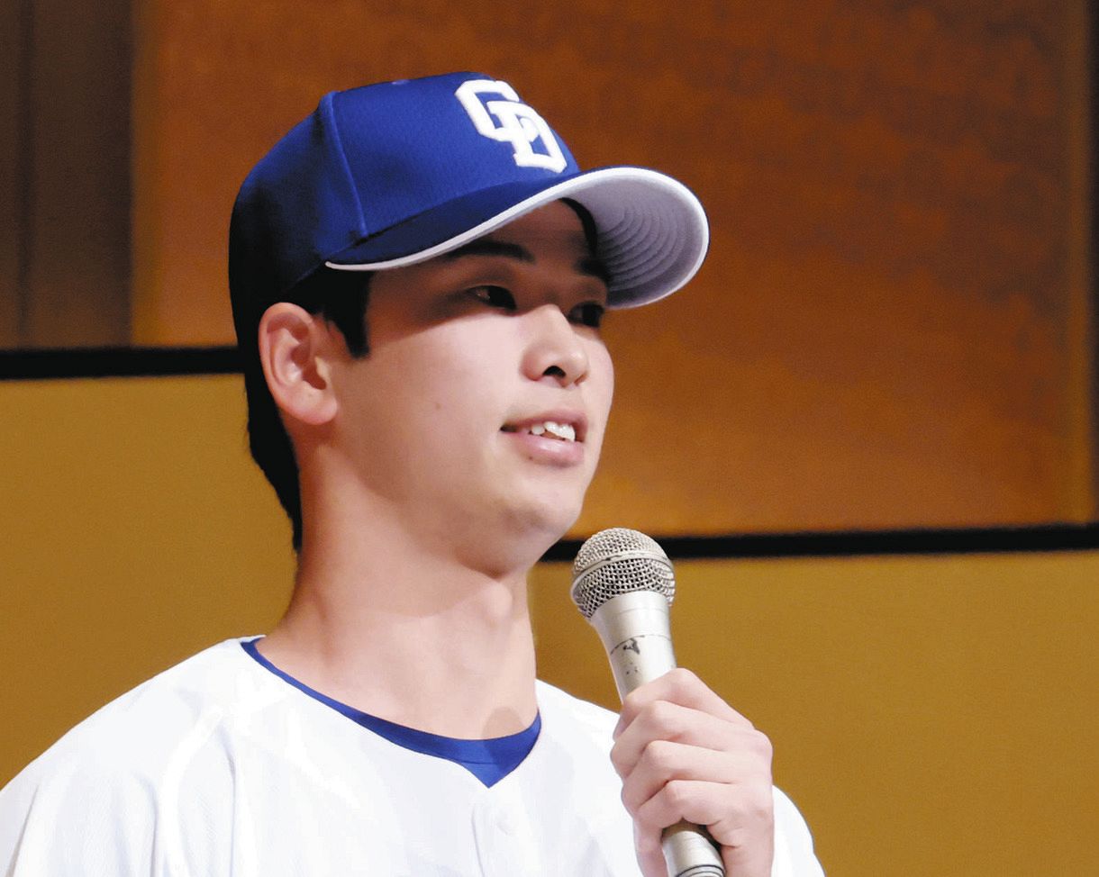 中日】ドラフト6位・花田旭、背番号57に「外野手らしい、いい背番号を