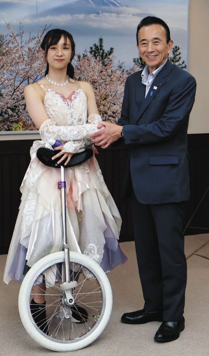 一輪車 世界で「勝つ」 浜松の千代島選手、知事に決意：中日新聞