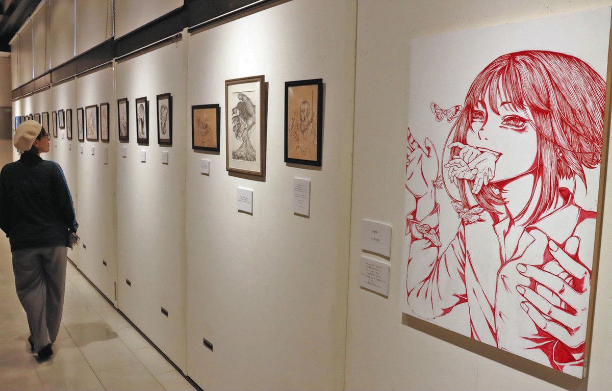 西野カインさんが個展 負の感情表現、絵画中心に：日刊県民福井Web