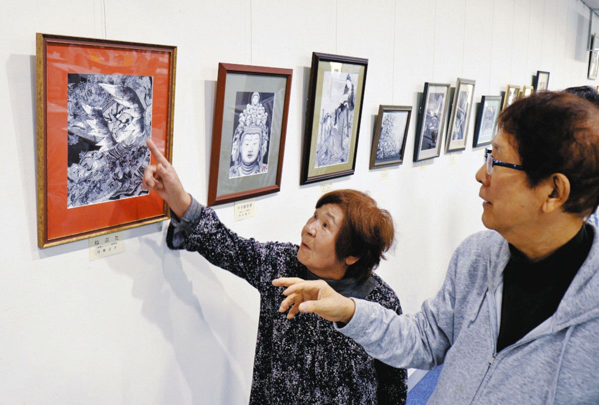 平均年齢80歳、ボールペン画が元気の源 瀬戸の3教室が合同展：中日新聞Web