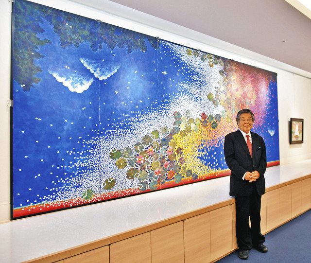 日本画家の平松さん 名古屋でフランス芸術文化勲章の受勲記念展：中日