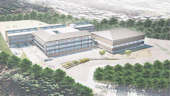 2026年4月に開校予定の笠原小中学校の完成イメージ（多治見市提供）