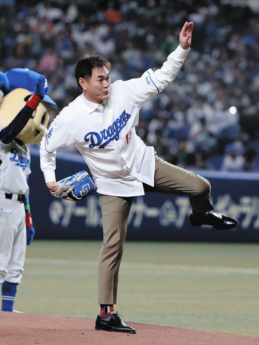 殿堂入り果たした岩瀬仁紀さん、中日の本拠地開幕戦で始球式 現役時代