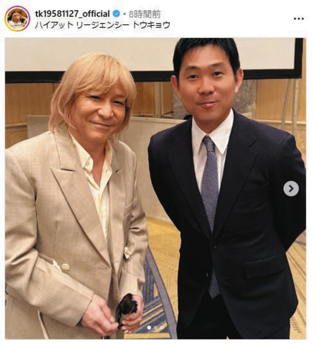◇小室哲哉、サッカーファン驚嘆の2ショット【写真複数】：中日