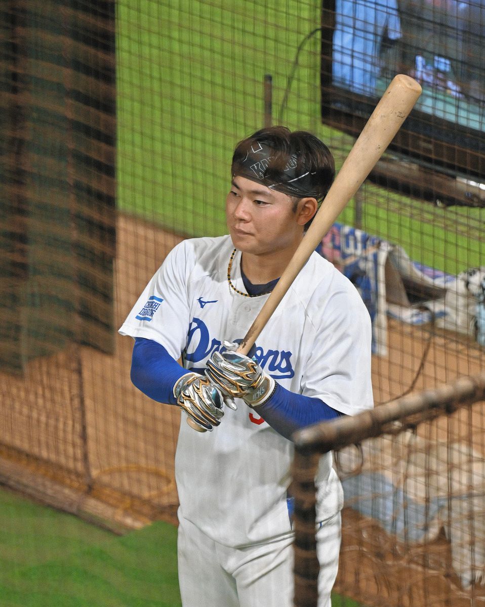中日・村松開人、早ければ来週末の実戦復帰 マシン打撃再開