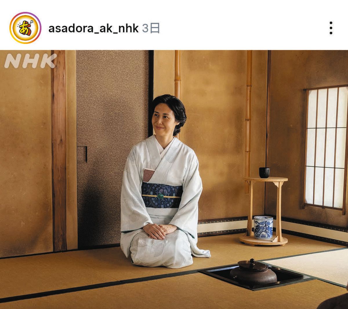 K0728 新品 単衣 松嶋菜々子さん 着用モデル 正絹 お召 仮絵羽 ◇『あんぱん』登美子（松嶋菜々子）、「登場時の悪女感は何処