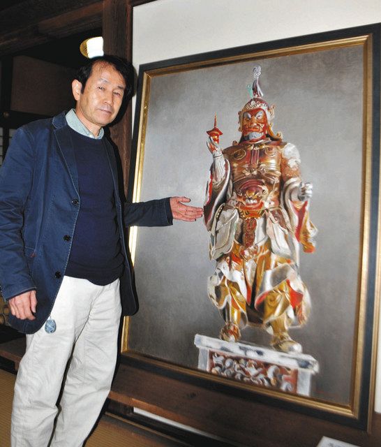 色彩豊か「毘沙門天」 初山宝林寺で鈴木さん絵画展：中日新聞しずおかWeb
