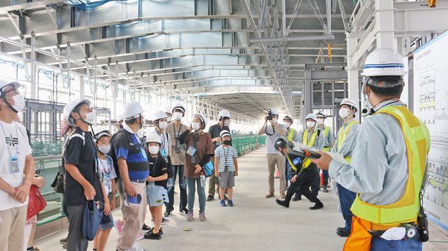 コンコース ホーム 建設現場見学 芦原温泉駅 完成楽しみ 日刊県民福井web コンコース ホーム 建設現場見学 芦原温泉駅 完成楽しみ 日刊県民福井web