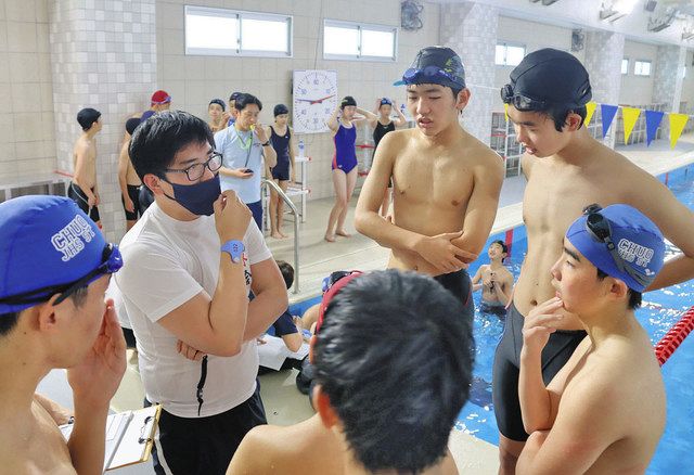 水泳部指導に外部コーチ 鯖江市中央中に市協会が協力
