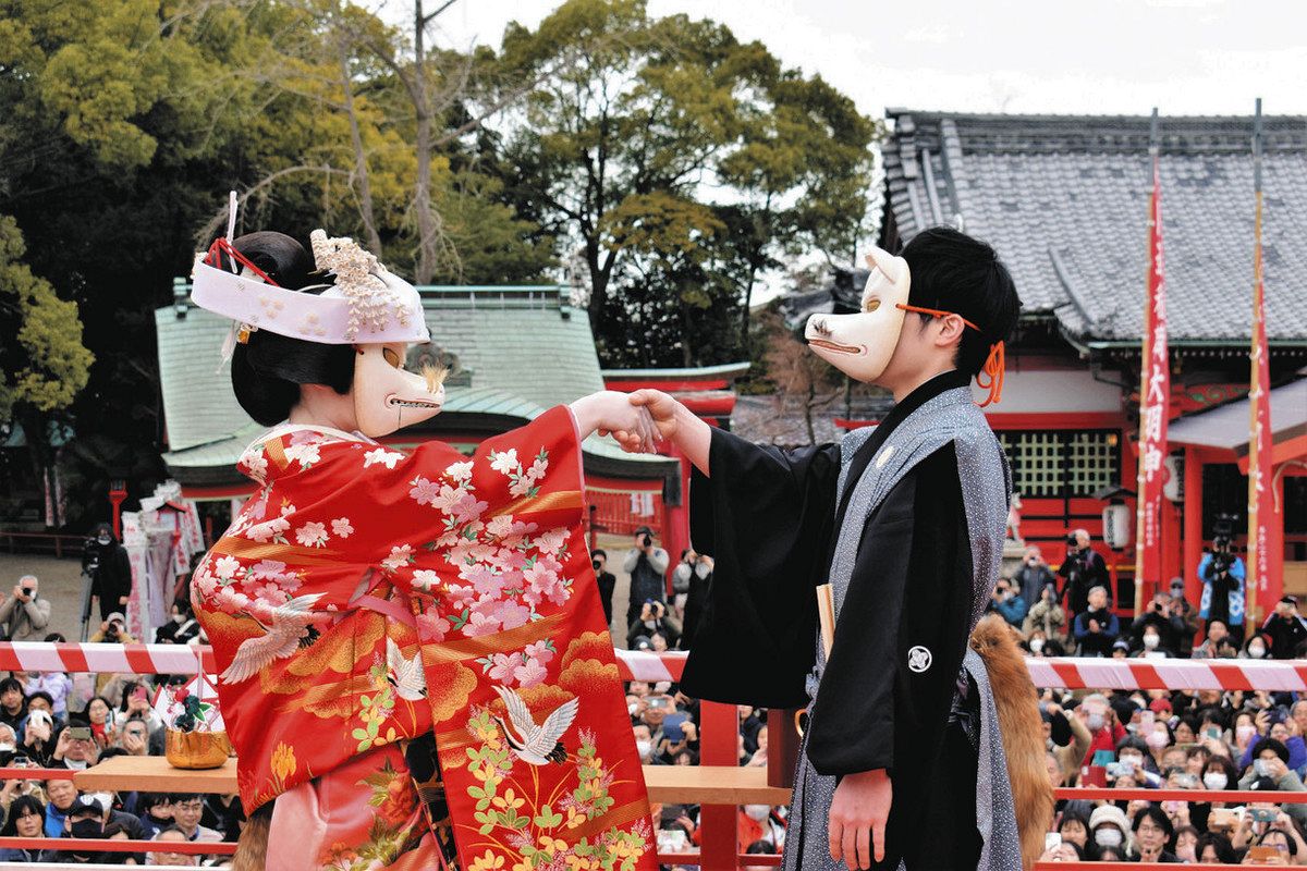 海山道神社「コーンコーン」狐の嫁入り 北勢各地で節分の催し：中日新聞Web