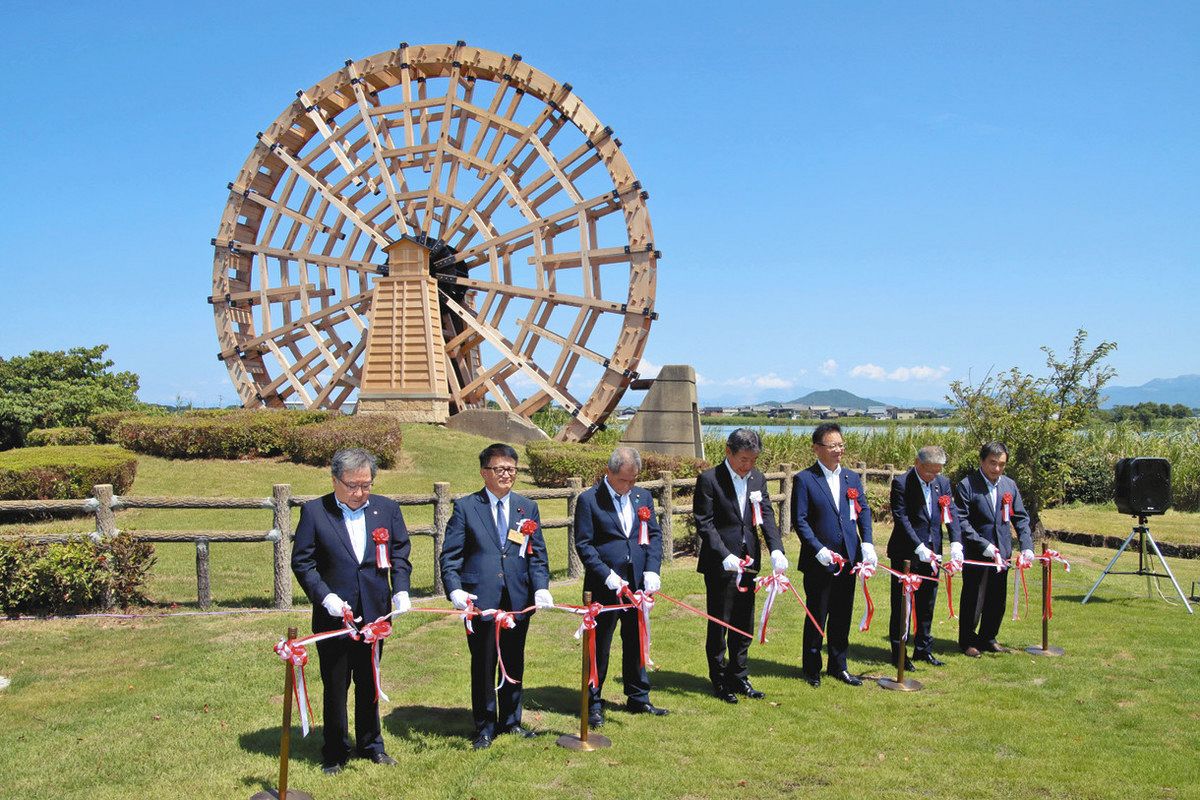 5年ぶりに大水車稼働 東近江の能登川水車とカヌーランド、整備工事完了