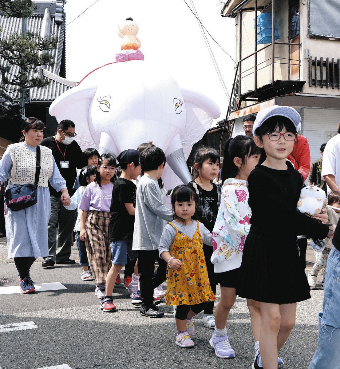 お釈迦様、白象と行進 大聖寺・願成寺で花まつり：北陸中日新聞Web