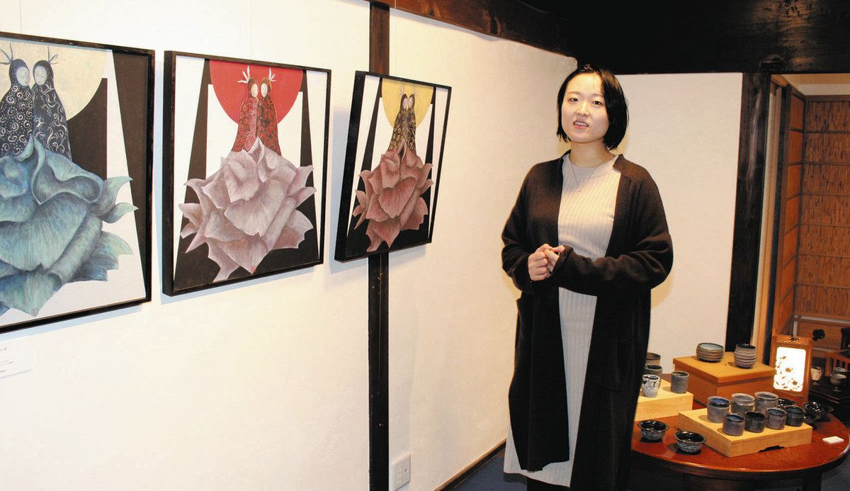アクリル画や陶芸の造形美 今井さん、木下さん「二人展」 氷見：北陸中
