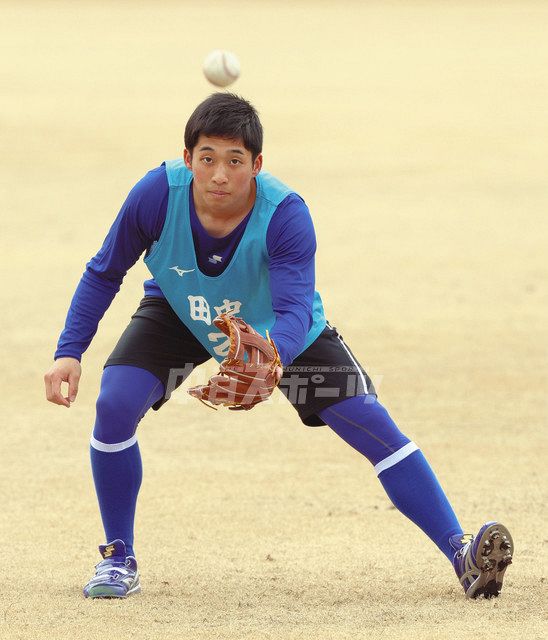 新人合同自主トレ 田中：中日スポーツ・東京中日スポーツ