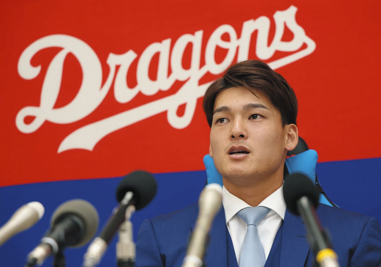 中日】石川昂弥、700万円減の2300万円でサイン…開幕4番も「期待に応え