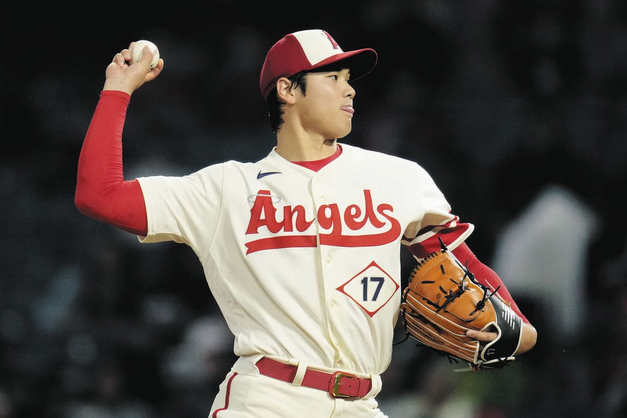 ＭＬＢ】大谷翔平がメジャー通算30勝&自己最長34試合連続出塁 ８回