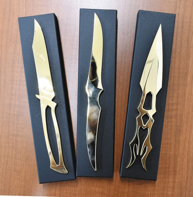 【5％OFF】 個性光るペーパーナイフ 関・緑ケ丘中生デザイン、真ちゅう製 文房具・ステーショナリー