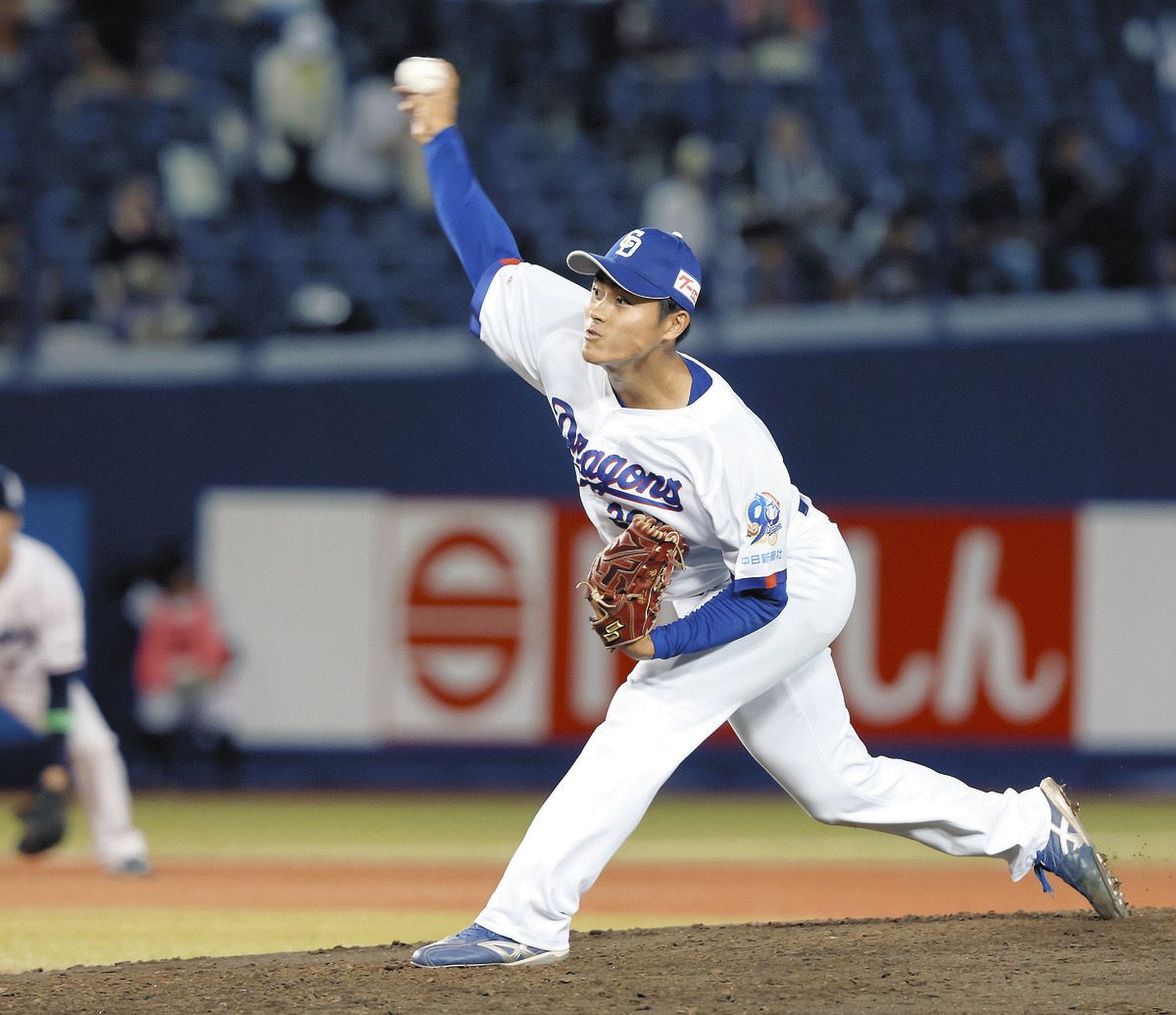 中日育成・井上剣也、最速153キロで2K！ 満塁ピンチで4番の日本ハム